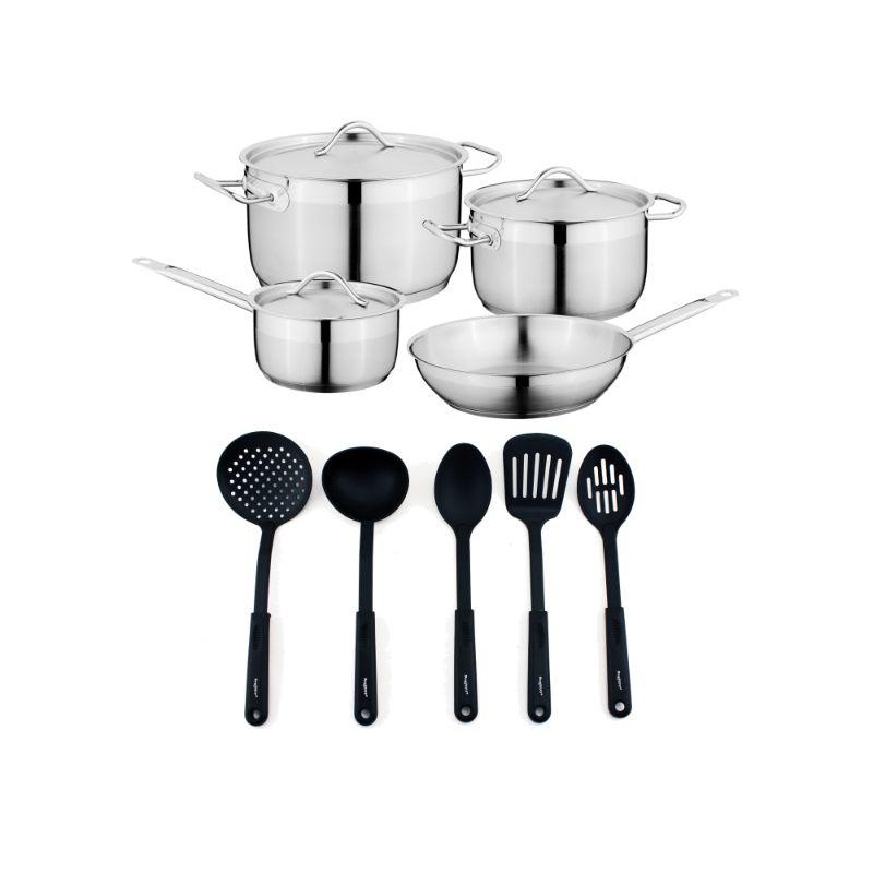 BergHOFF Essentials 12Pc 18/10 Stainless Steel Cookware Set, Hotel
