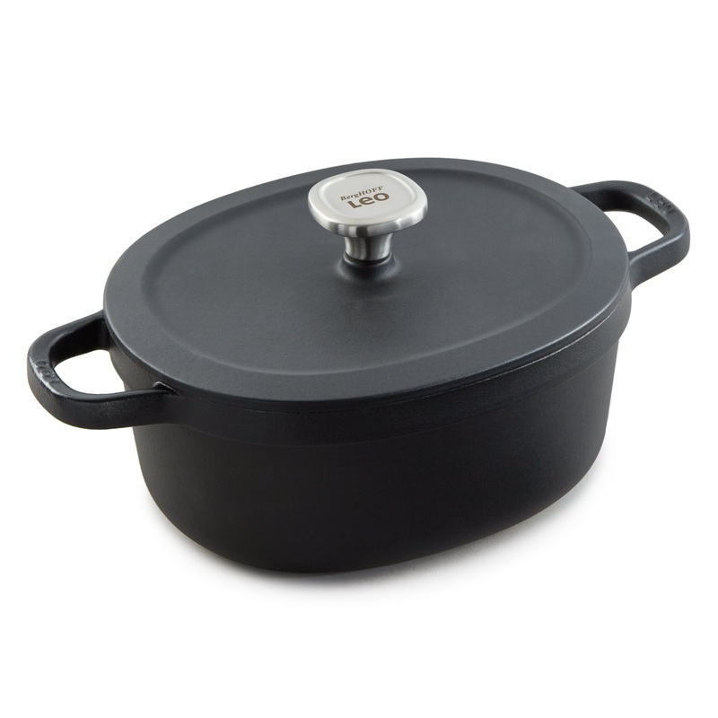 BergHOFF Leo Graphite 5qt. Enameled Cast Iron Oval Stockpot, 10.75″