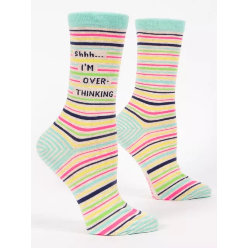 Blue Q Women Crew Socks – Shhh…. I’m Overthinking