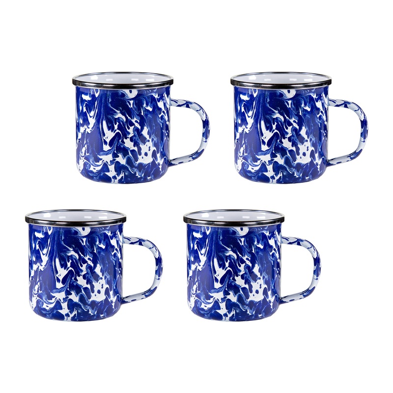 Cobalt Swirl 12 oz Mugs – Set of 4