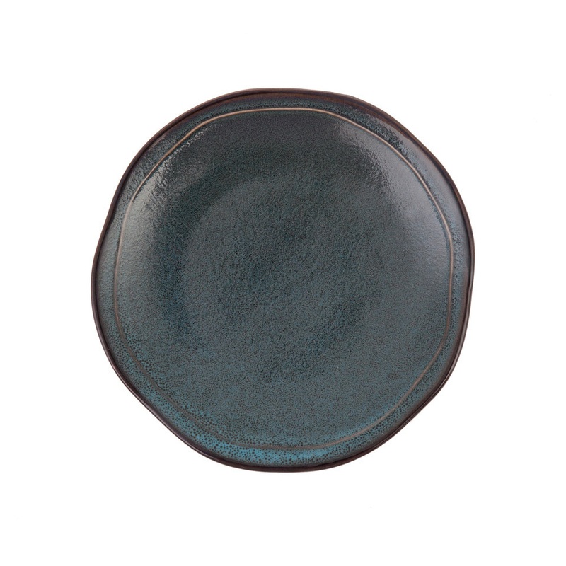 D&V Ston Porcelain Dinnerware Dinner Plate, 10-Inch, Set of 6