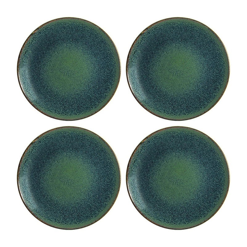 Mar dia.8.25″ Round Blue Porcelain Plate (Set of 4)