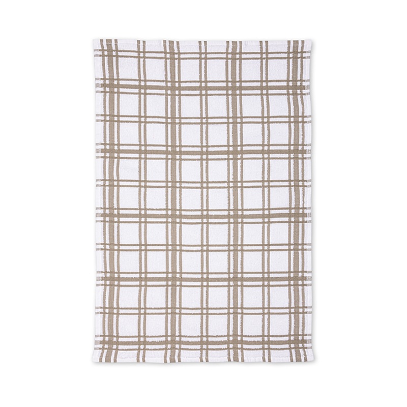 MU Kitchen Khaki Windowpane Terry Towel