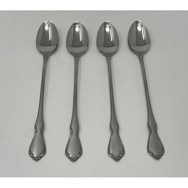 Oneida Satin Chateau Set of 4 Iced Tea Spoons 7 1/2″ SATIN HANDLE