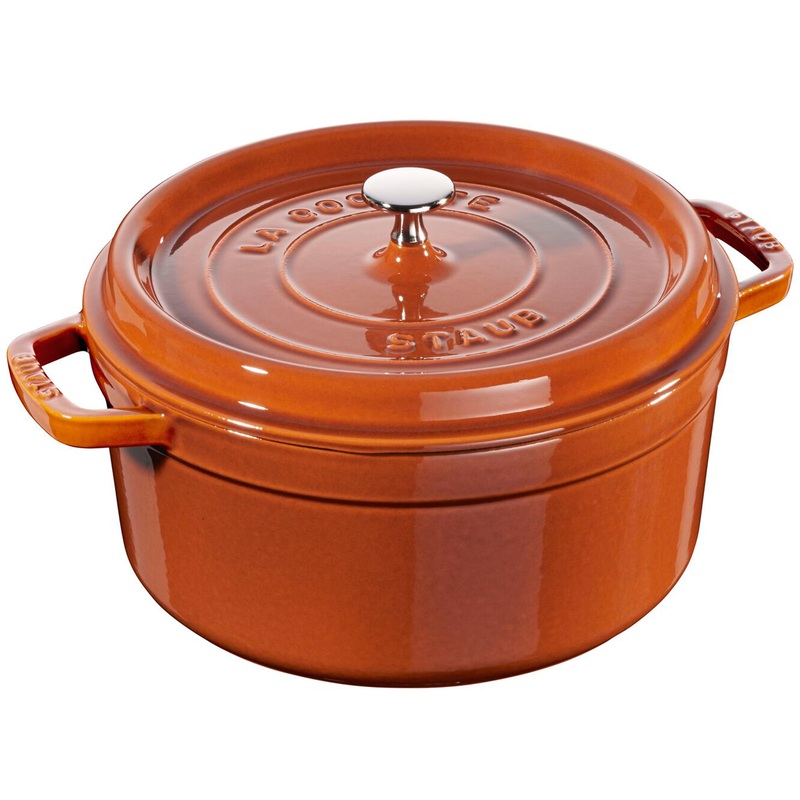 Staub Cast Iron Burnt Orange Round Cocotte, 5.5-Quart