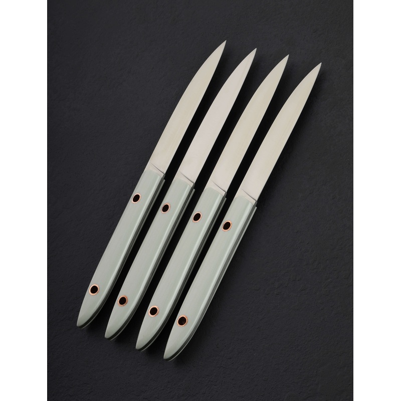 White & Copper Table Knife Set