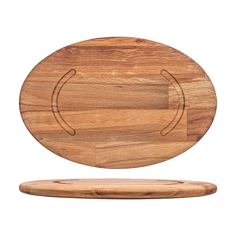 Wood 12.5″ x 8.25″ x h:0.75″ Oval Brown Wood Underliner