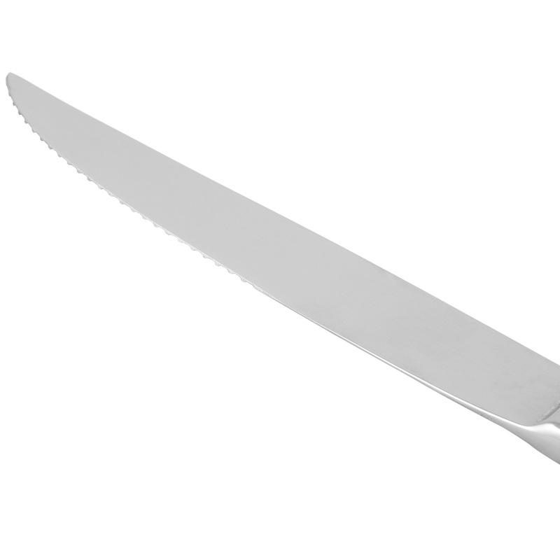World Tableware 988 5762 Zephyr 9 3/8″ 18/8 Stainless Steel Extra Heavy Weight Steak Knife with Solid Handle – 12/Pack
