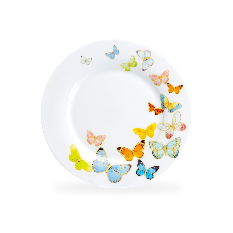 7.5″ Spring Butterfly Bone China Dessert Plate
