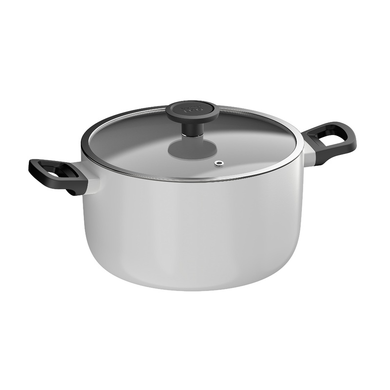 BergHOFF Leo Glints Nonstick Recycled Aluminum Stockpot 9.5″, 5.9qt. With Glass Lid