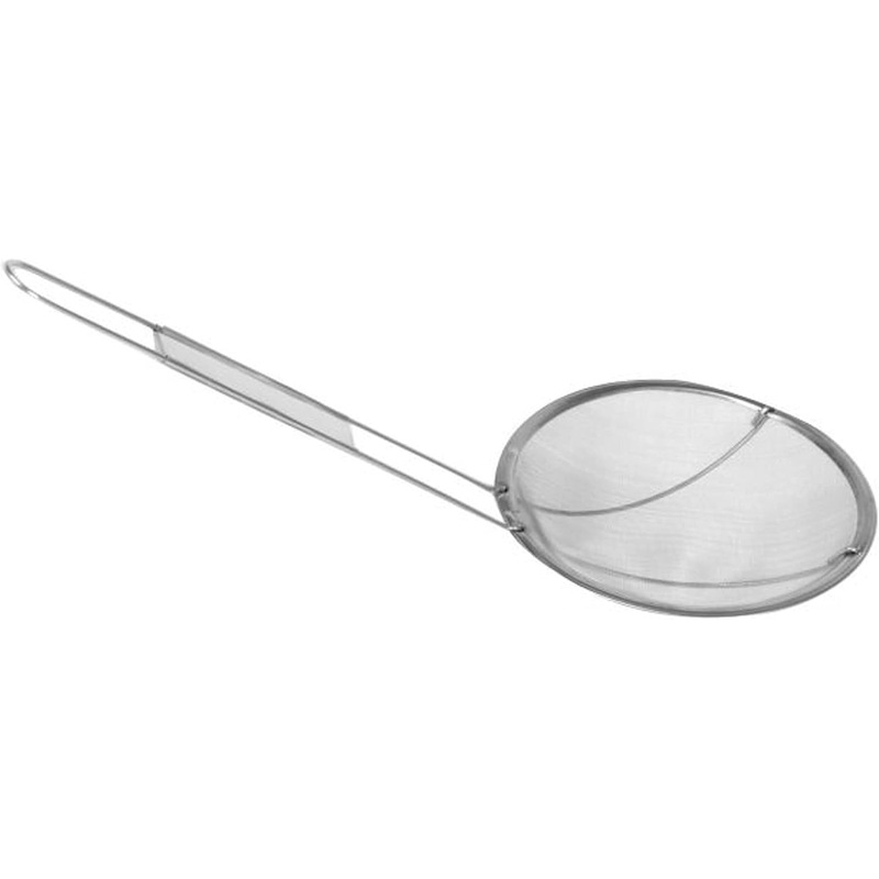Round Fine Mesh Wire Skimmer Nickel Plated- Kitchen Utensil Food Strainer Skimmer Spoon for Cooking Sieve Sifters Rice Quinoa Pasta Fruits Vegetables etc.