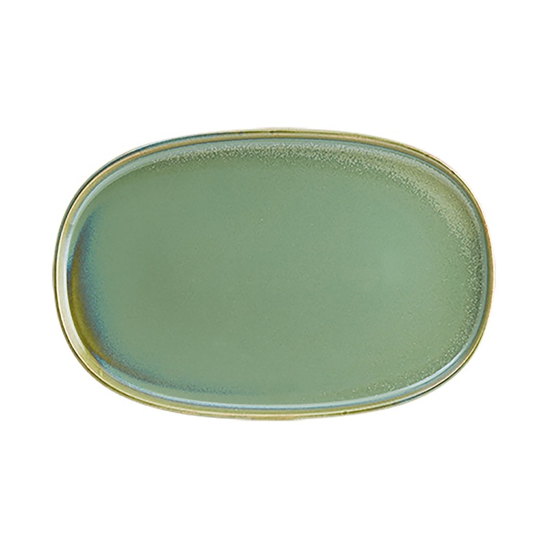 Sage 13″ x 9″ x h:0.75″ Oval Green Porcelain Platter