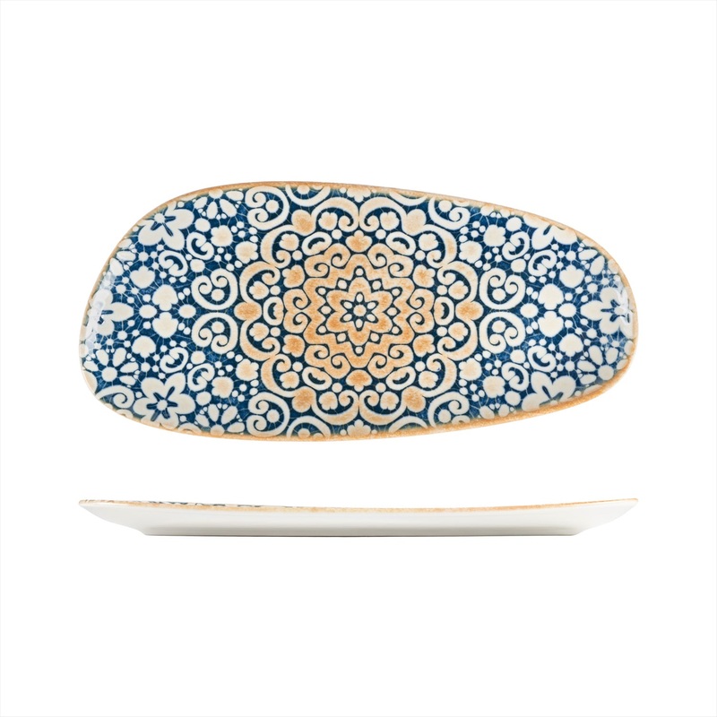 Alhambra 14″ x 7″ x h:1″ Organic Decorated Porcelain Platter