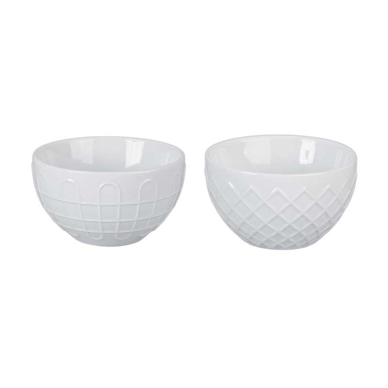 BIA White Textured Bowls 6 oz (Assorted Styles)