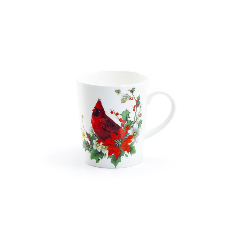 Cardinal Poinsettia Bone China Mug