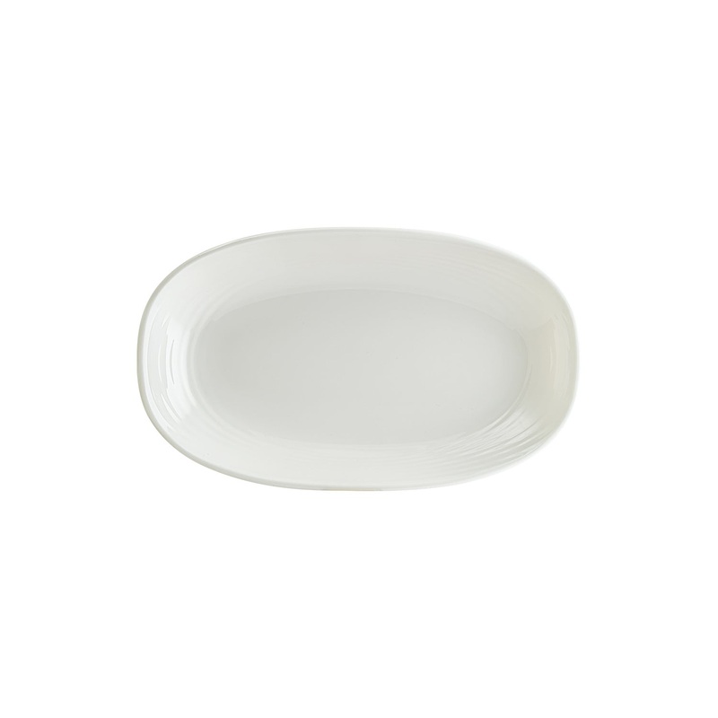 Loop 13″ x 7.5″ x h:1.5″ Oval Warm White Porcelain Platter