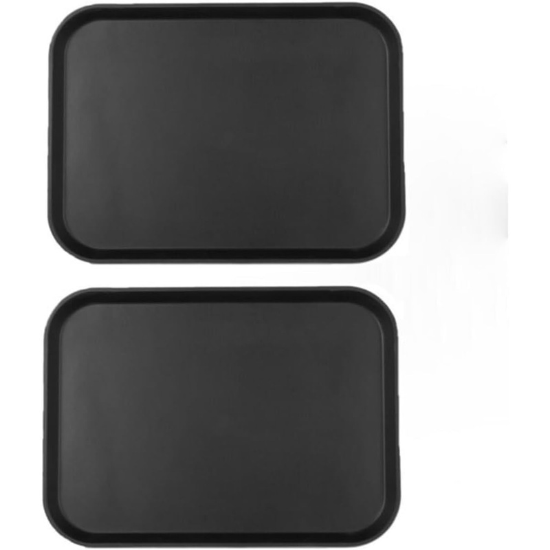 Rectangular Anti-Slip Serving Tray with Surface Set of 2- Multi-Purpose Serving Trays Food Server Trays Platters for Restaurant Parties Breakfast Cafe Bar