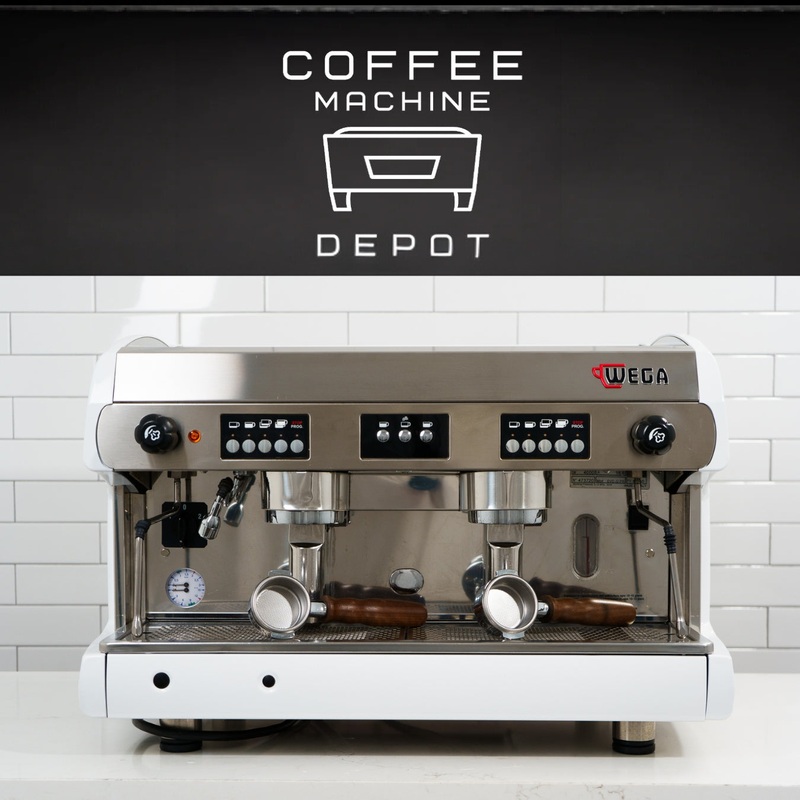Wega Polaris 2 Group Commercial Espresso Machine – White w/ Wood Handles