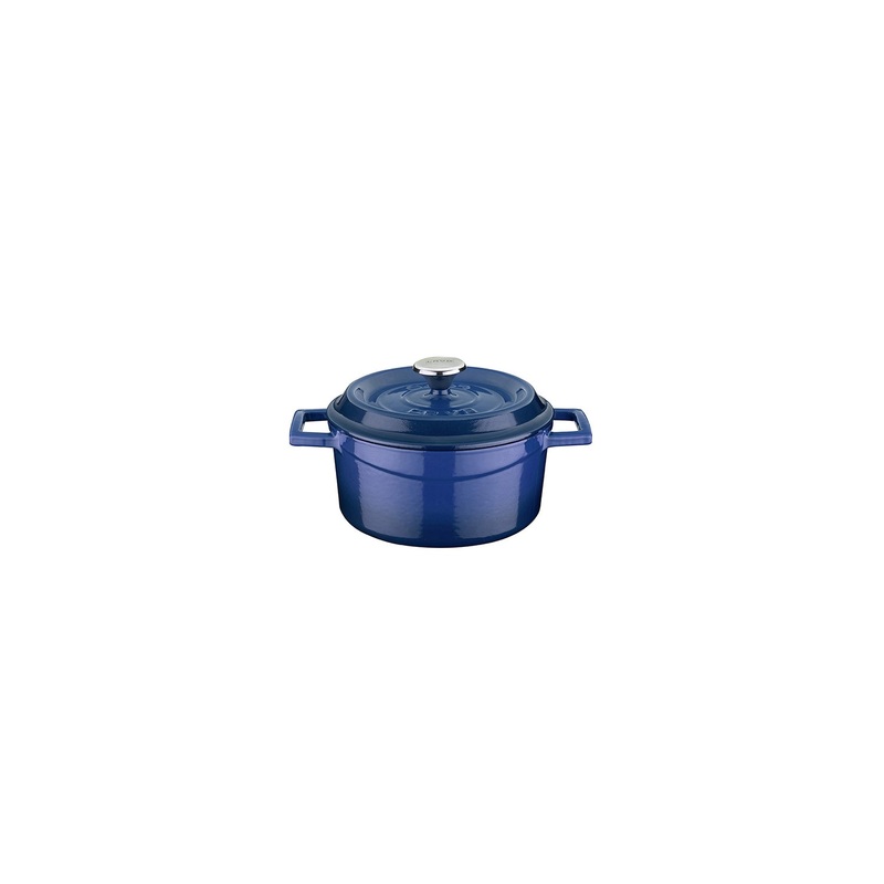 Cast Iron dia.5″ h:2.5″ 18 oz. Round Blue Cast Iron Dutch Oven