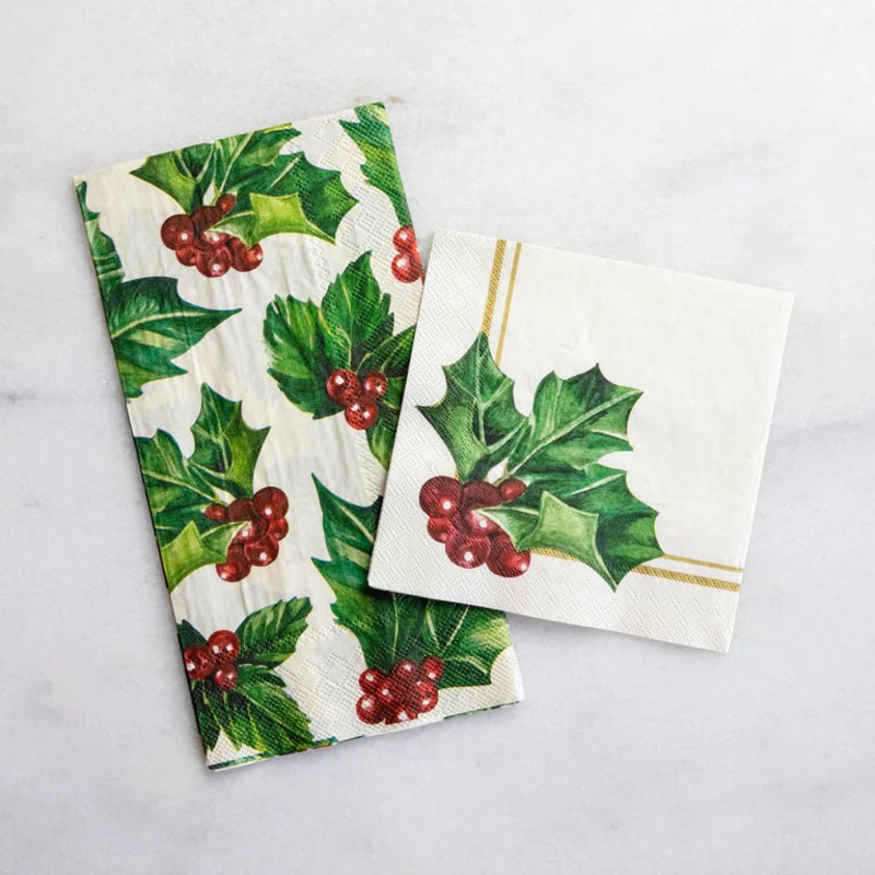 Hester & Cook Holly Guest Napkin