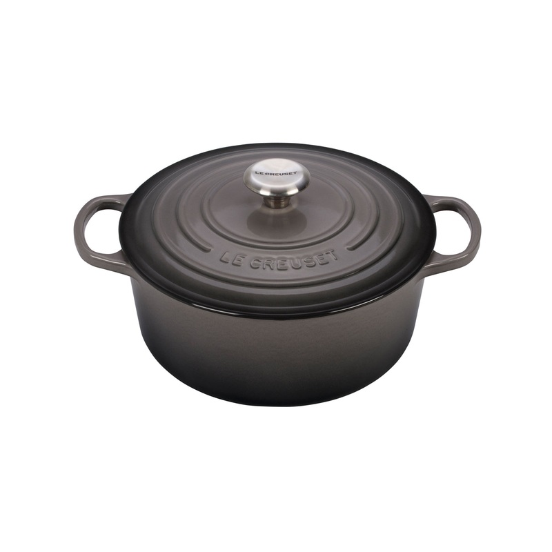 Le Creuset 5 1/2 Qt. Signature Round Dutch Oven w/Stainless Steel Knob – Oyster- Personalized Engraving Available