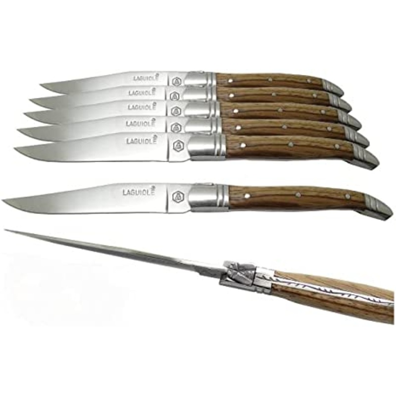 TB Laguiole Tradition 6 Pc. Steak Knife  Set – Light Wood Handle