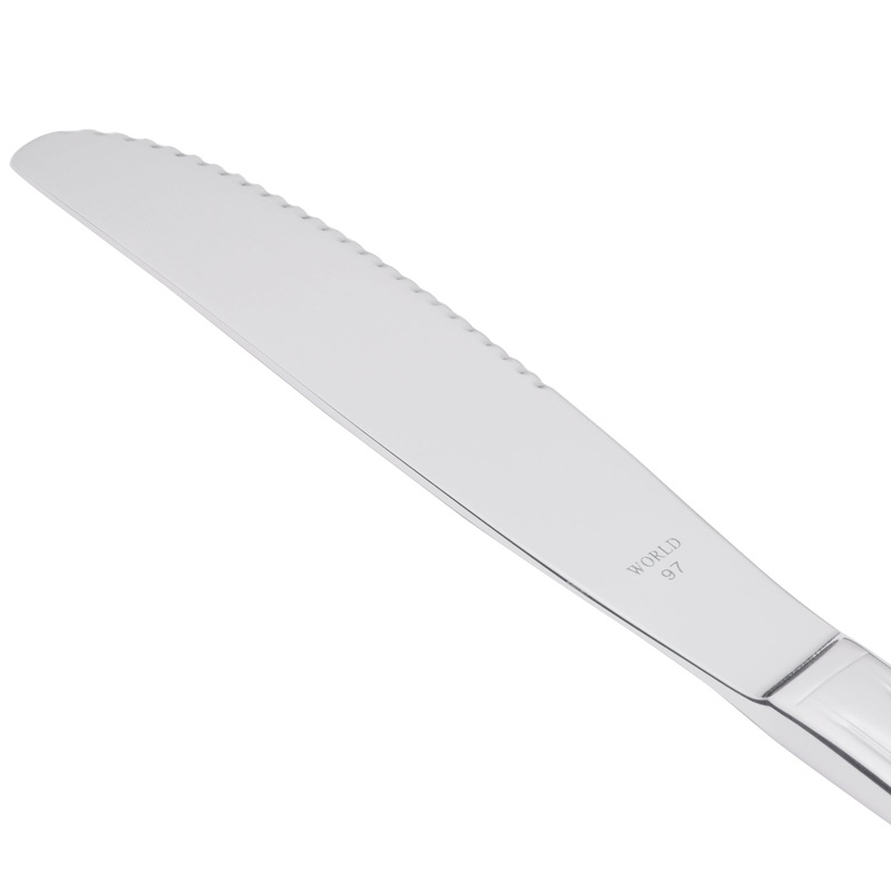 World Tableware 256 5922 Cortland 9″ 18/0 Stainless Steel Heavy Weight Fluted Solid Handle Utility / Dessert Knife – 12/Pack