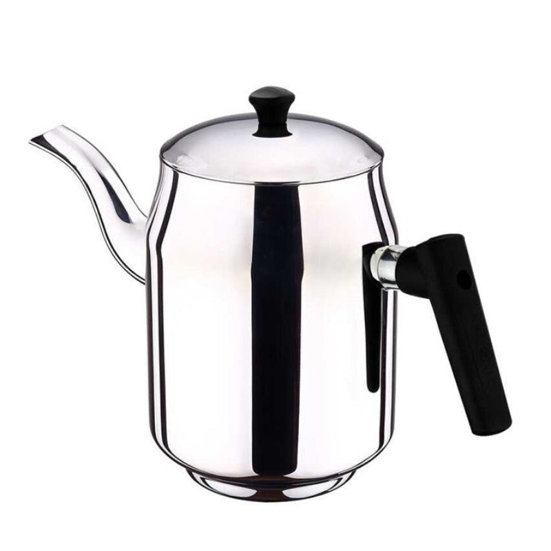 Akdeniz Stainless-Steel Single Teapot with Lid and Bakelite Handle