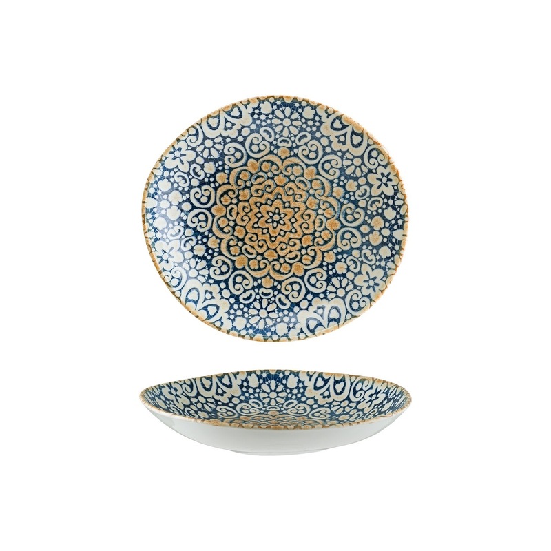 Alhambra 10.25″ x 9.5″ x h:2.5″ 36 oz. Organic Decorated Porcelain Bowl