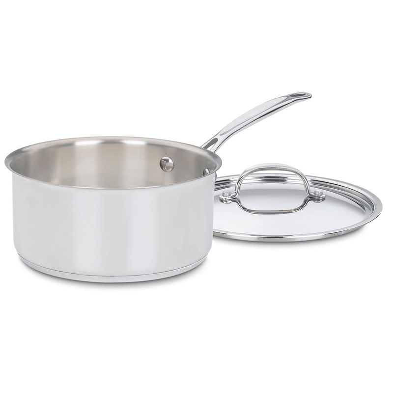 Cuisinart Chef’s Classic Stainless 3 Quart Saucepan, Stainless Steel