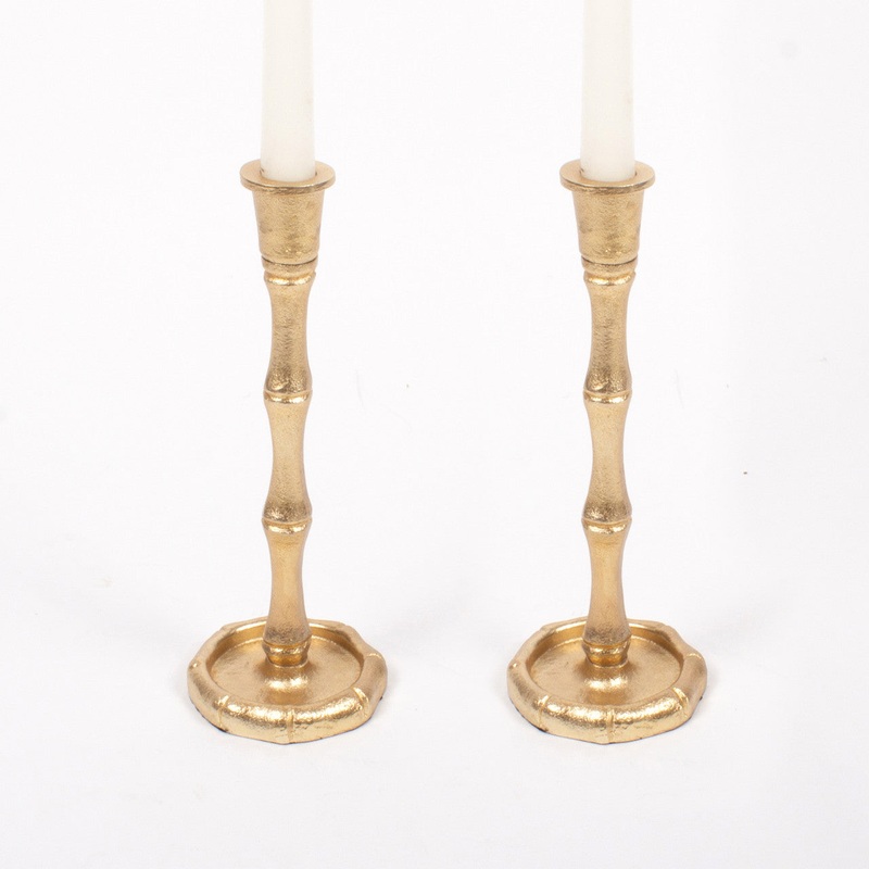 Gold Bamboo Candlestick – Small