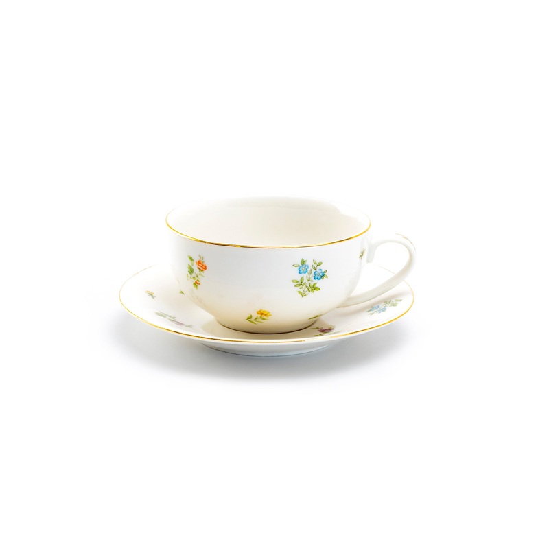 Spring Flowers Fine Porcelain Tea Cup and Saucer