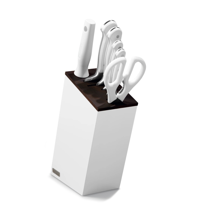 Wusthof Classic White –  7 Pc. Knife Block Set with Bread Knife