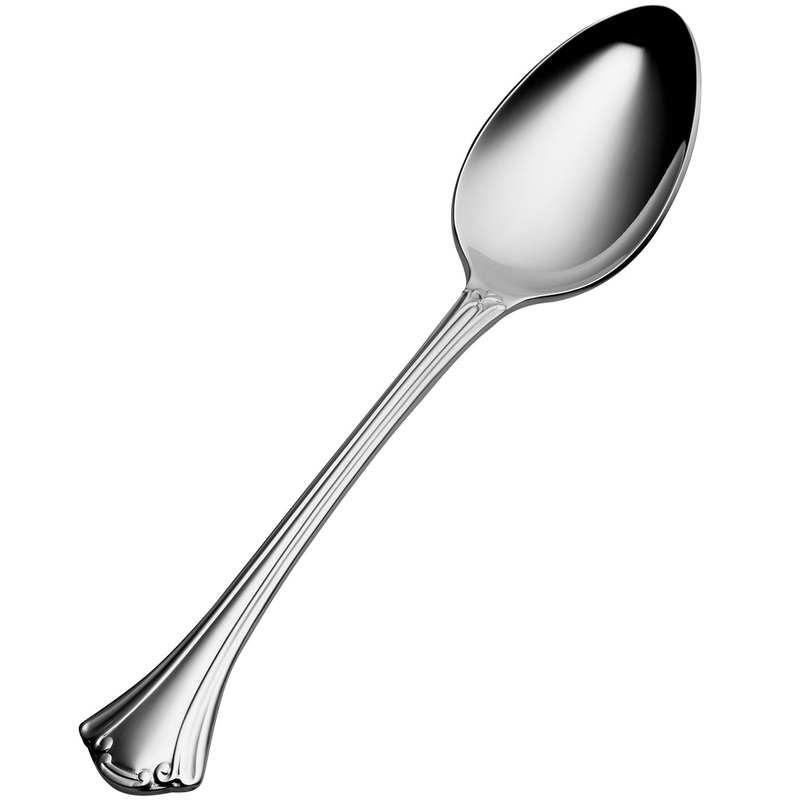 Bon Chef S2103 Breeze 7 1/2″ 18/10 Stainless Steel Extra Heavy Weight Soup / Dessert Spoon – 12/Pack