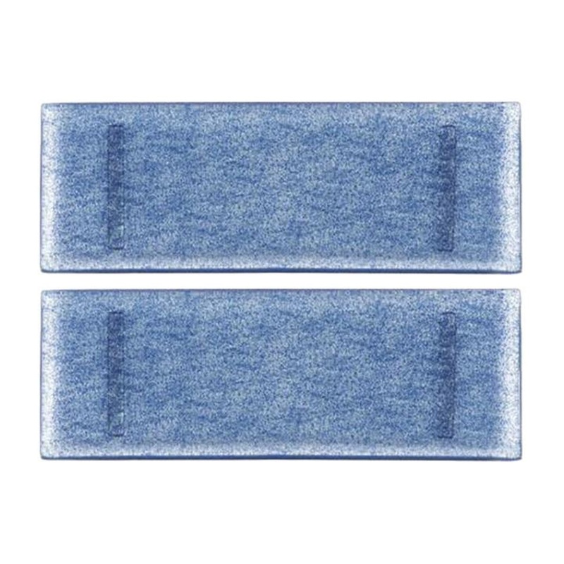 Glass Dinnerware 13.75″ x 5″ x h:0.5″ Rectangular Blue Glass Platter (Set of 2)