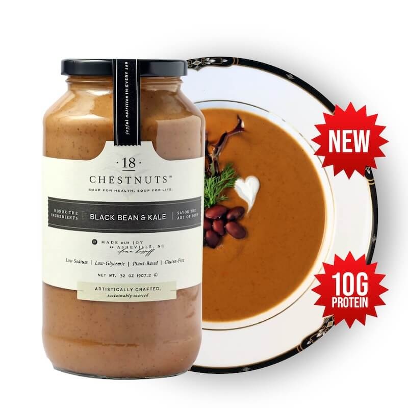 18 Chestnuts Soup – Black Bean & Kale, 32 oz