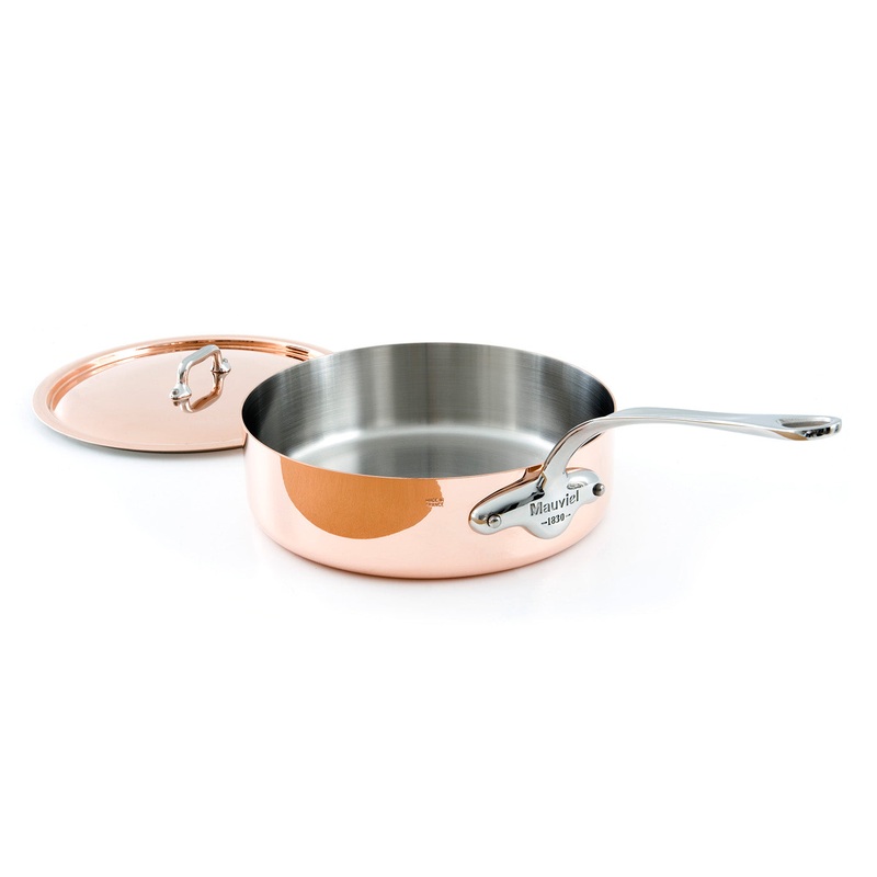 Mauviel M’Heritage M’150s 6.2 qt. Saute Pan & Lid Cast Stainless Handle