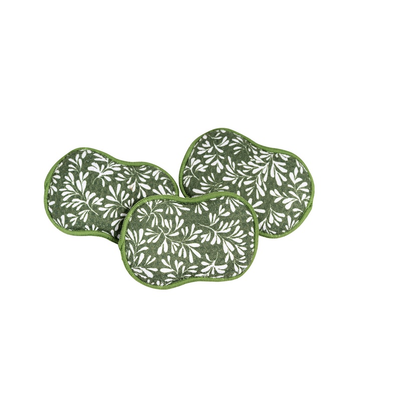 Once Again Home Co. RE:Usable Sponges, Herb Pattern, Set of 3