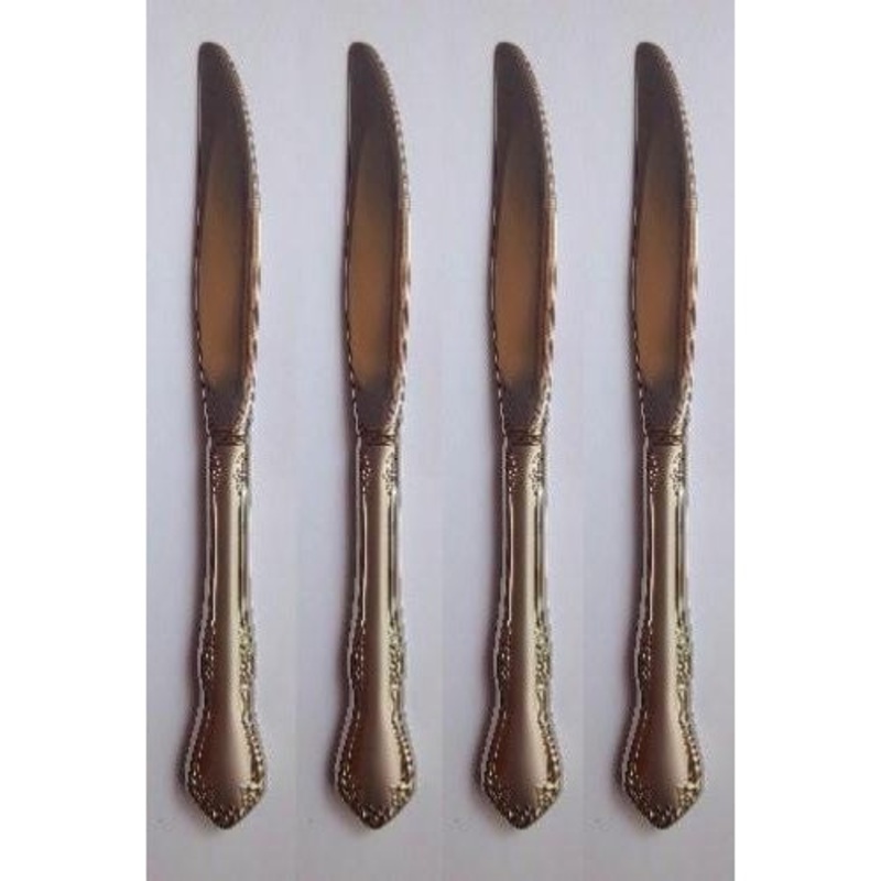 Oneida Satin Woodcrest Set of 4 Dinner Knives 9″