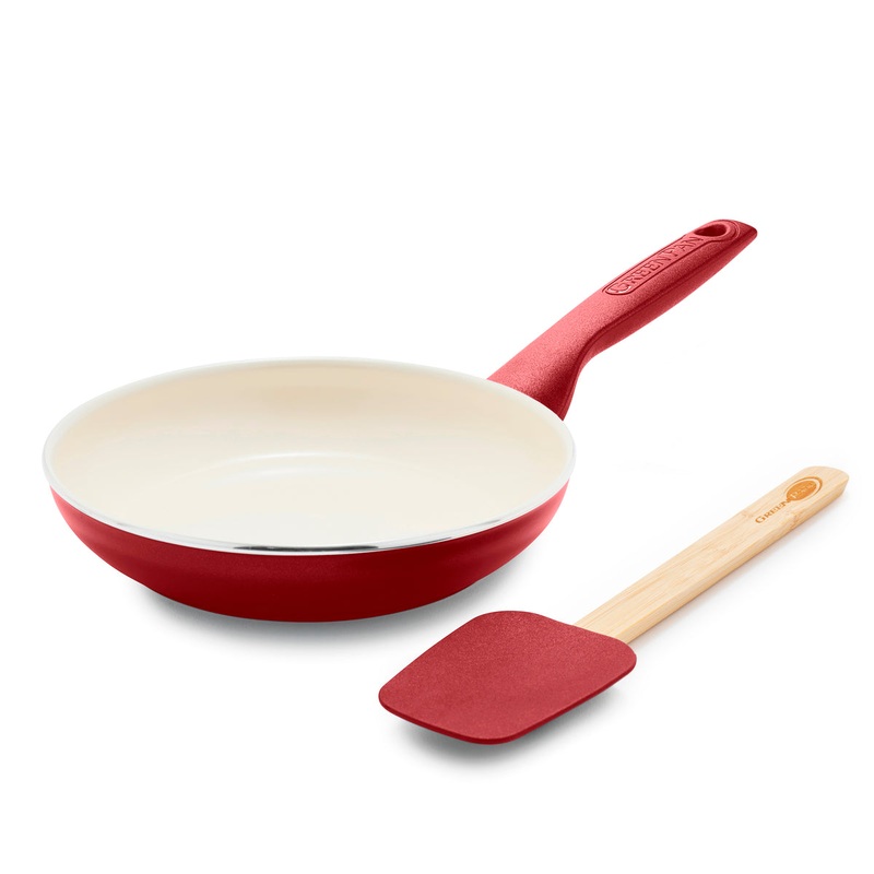 Rio Ceramic Nonstick 8″ Frypan with Spatula | Red