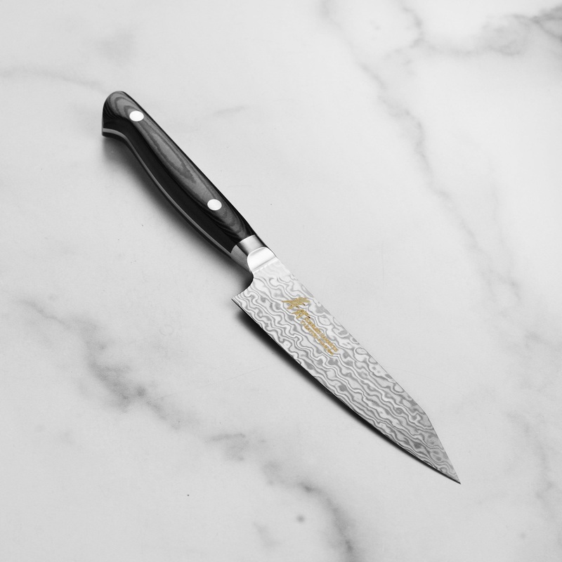 Takayuki Coreless Damascus 4.75″ Kengata Petty