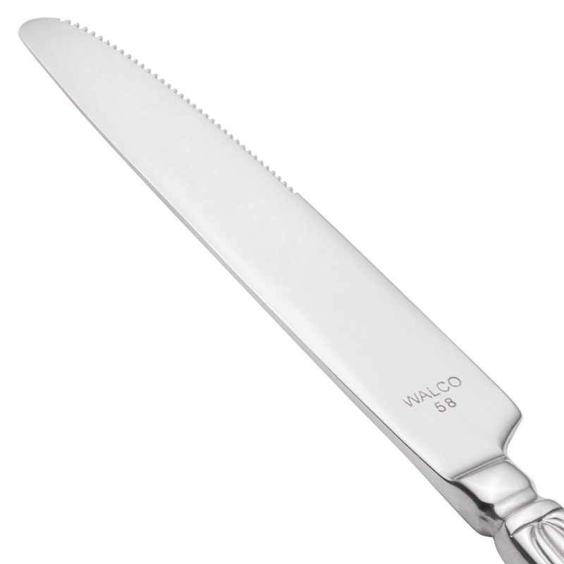Walco 4045 Maremma 8 1/8″ 18/0 Stainless Steel Heavy Weight Dinner Knife – 12/Pack