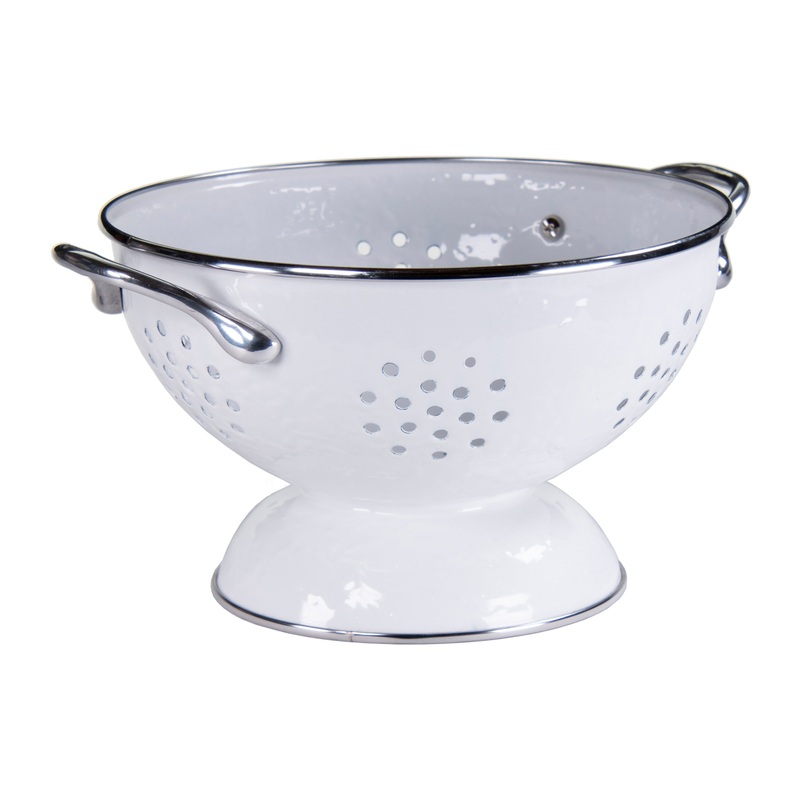 White Solid Medium Colander