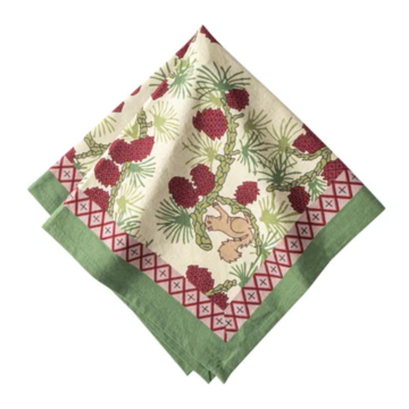Couleur Nature Squirrel and Pinecone Napkin