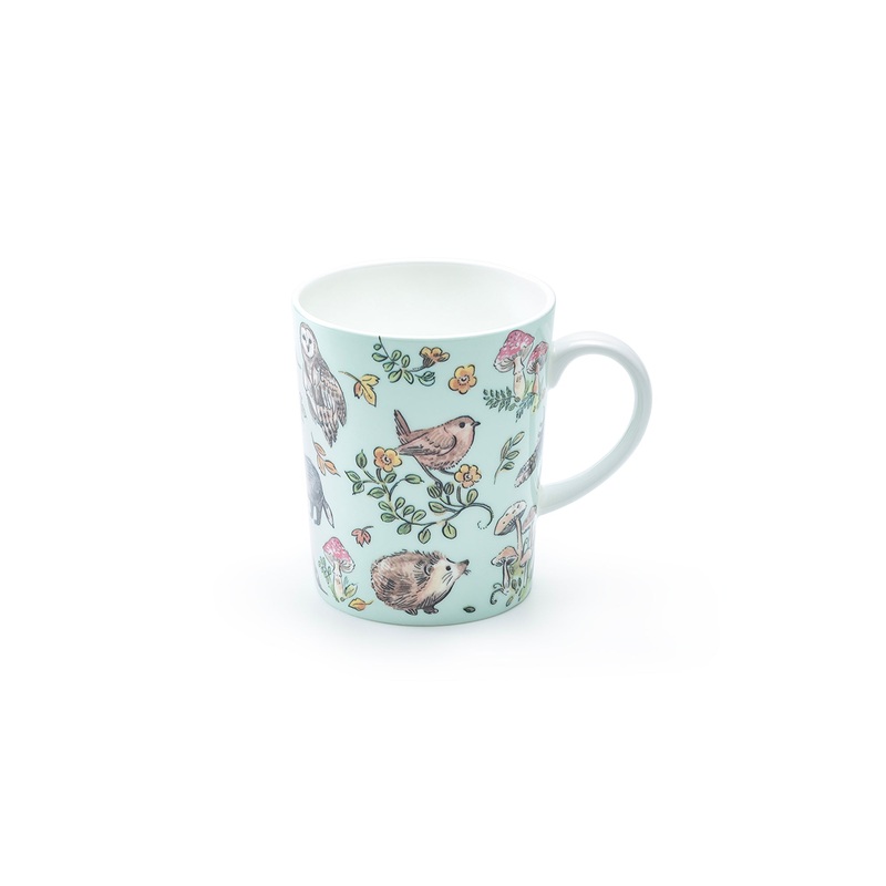 Spring Forest Friends Blue Bone China Mug