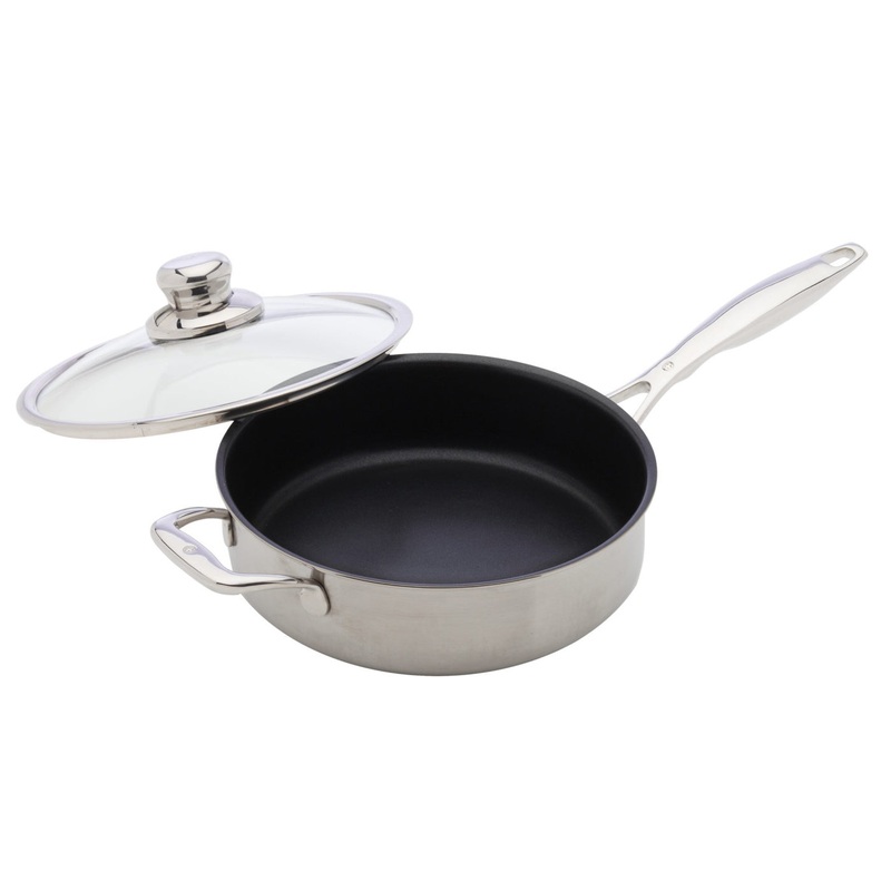 Swiss Diamond – 9.5″ Prestige Clad Saut Pan w/Glass Lid