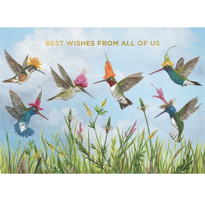Hester & Cook Best Wishes Hummingbirds Card
