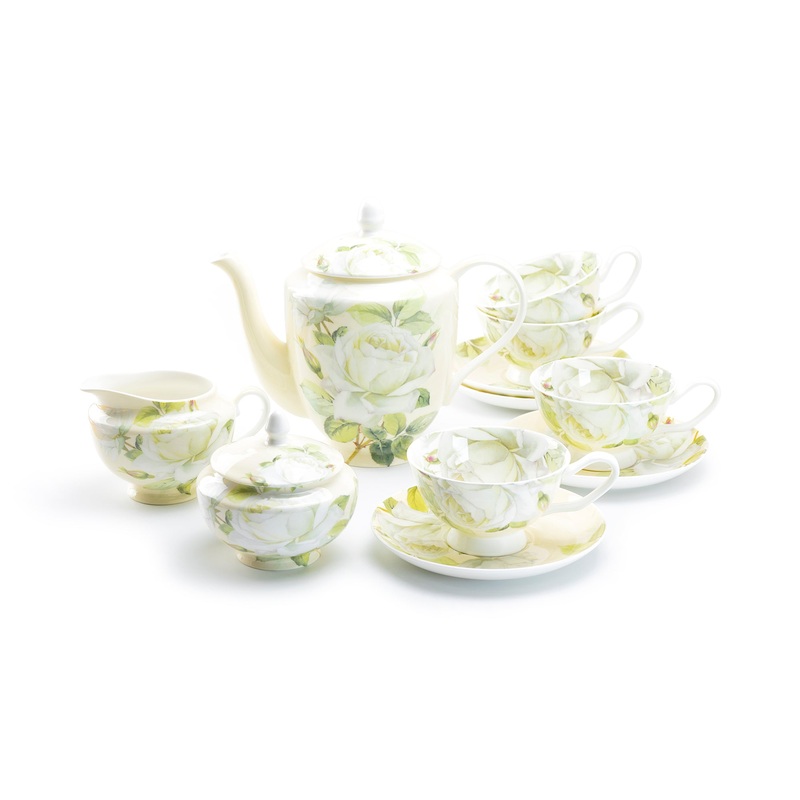 Iceberg Rose Bone China 11-Piece Tea Set