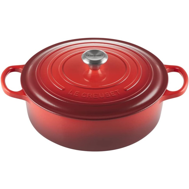 Le Creuset 6 3/4 Qt. Enameled Cast Iron Signature Round Wide Oven – Cerise