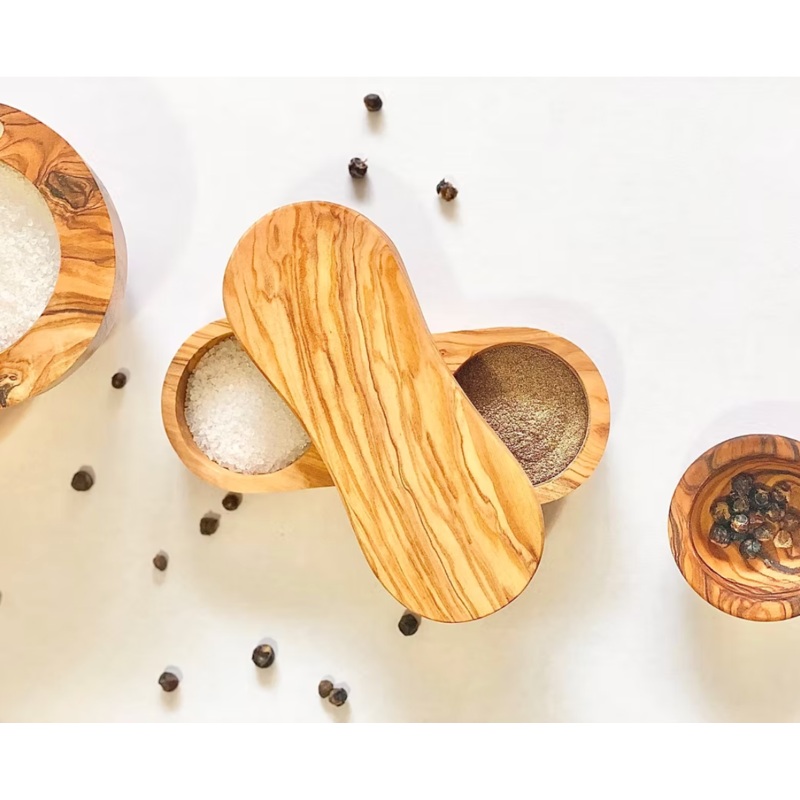Natural Olivewood Salt & Pepper Holder